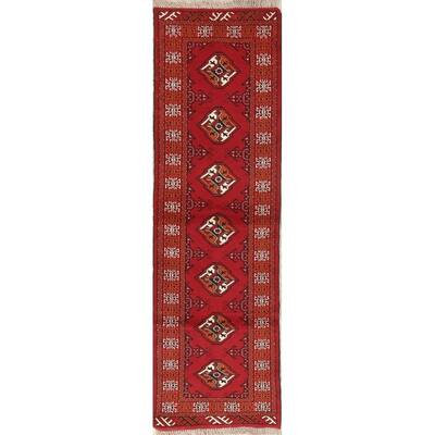 One of a Kind Balouch Geometric Hand-Knotted Wool Persian Oriental Rug - 6'4" x 1'10" Runner