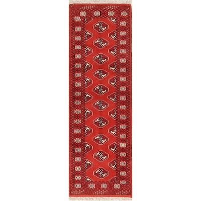 One of a Kind Balouch Geometric Hand-Knotted Wool Persian Oriental Rug - 6'2" x 2'1" Runner