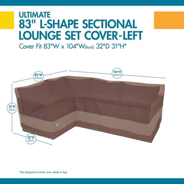 Shop Duck Covers Ultimate Waterproof 104 Inch Patio Left Facing Sectional Lounge Set Cover On Sale Overstock 27642003