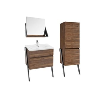 Artie Bathroom Vanity Set (Walnut/Graphite)