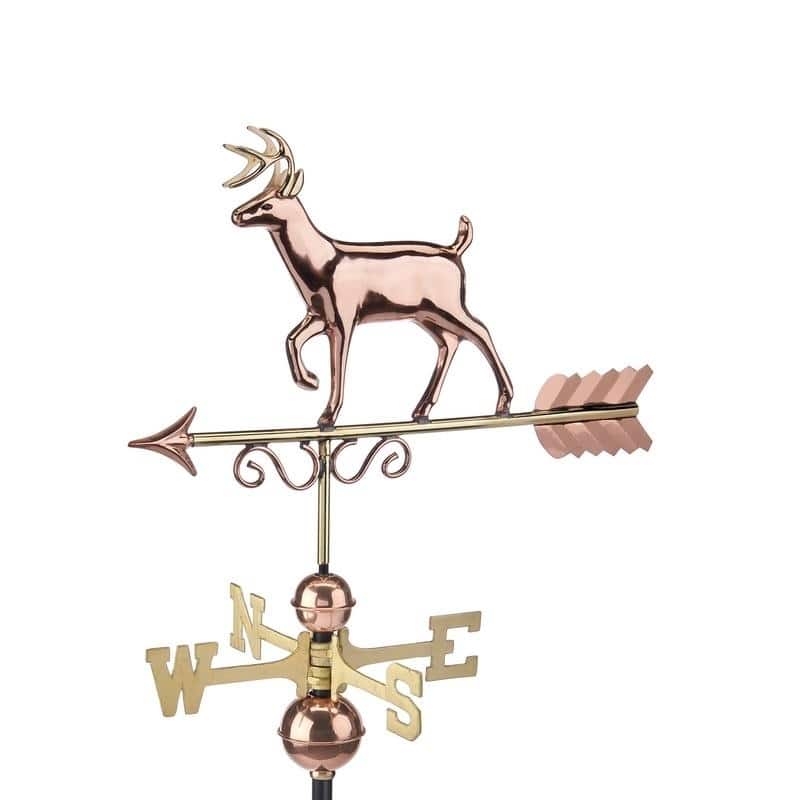 Proud Buck Weathervane - Pure Copper Hand Finished Bronze Patina by Good Directions - Copper