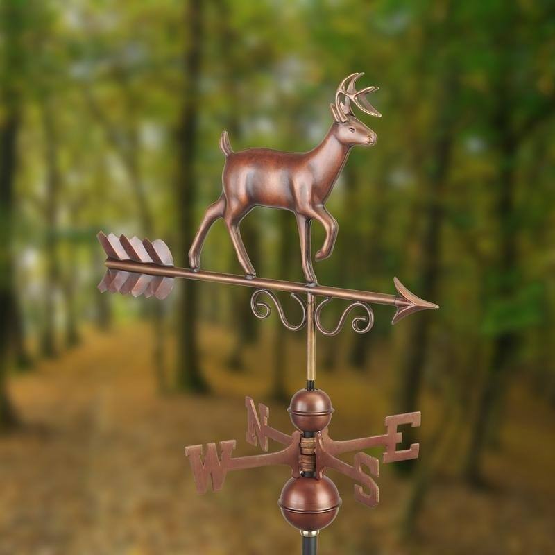 Proud Buck Weathervane - Pure Copper Hand Finished Bronze Patina by Good Directions