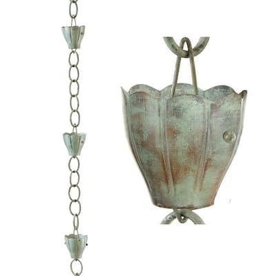Crocus Copper 6-cup Rain Chain by Good Directions