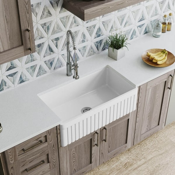 Whitehaus Collection 30 Reversible Single Bowl Fireclay Sink Set with