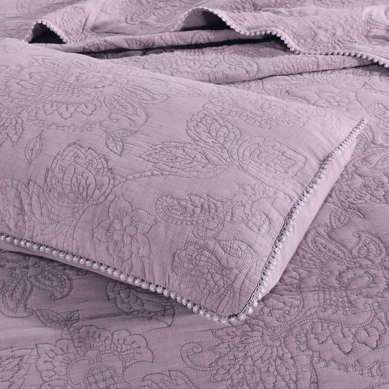 KASENTEX 3-Piece Stone Washed Quilt Set Soft Cotton Reversible Bedspread Coverlet Set