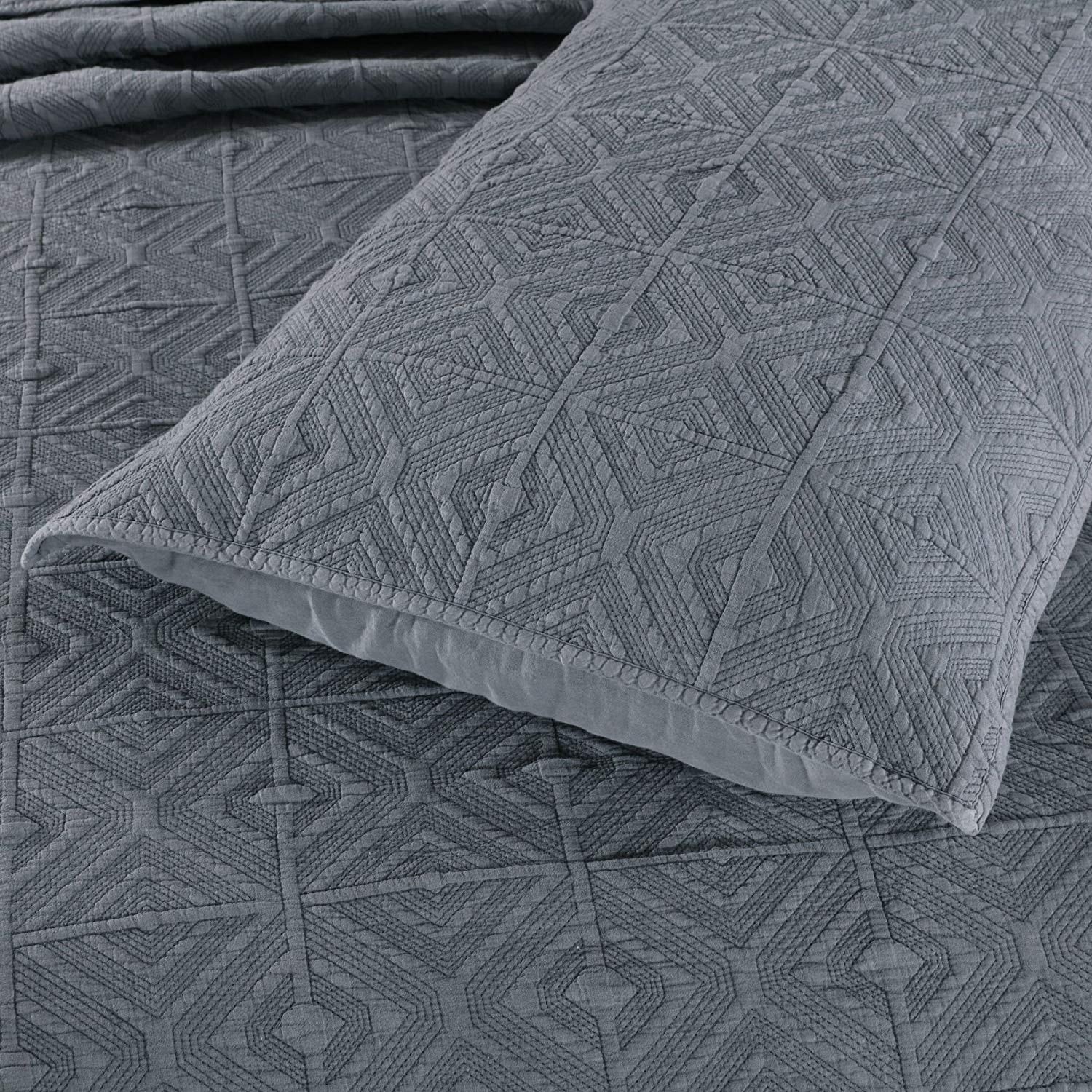KASENTEX 3-Piece Quilt Set Ultra Soft Microfiber Stone-Washed