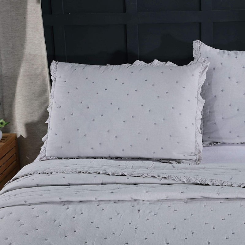KASENTEX 3-Piece Stone Washed Quilt Set Soft Cotton Reversible Bedspread Coverlet Set