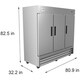preview thumbnail 3 of 7, KoolMore 81-Inch 3 Door Stainless Steel Reach in Commercial Freezer 72 cu. ft.
