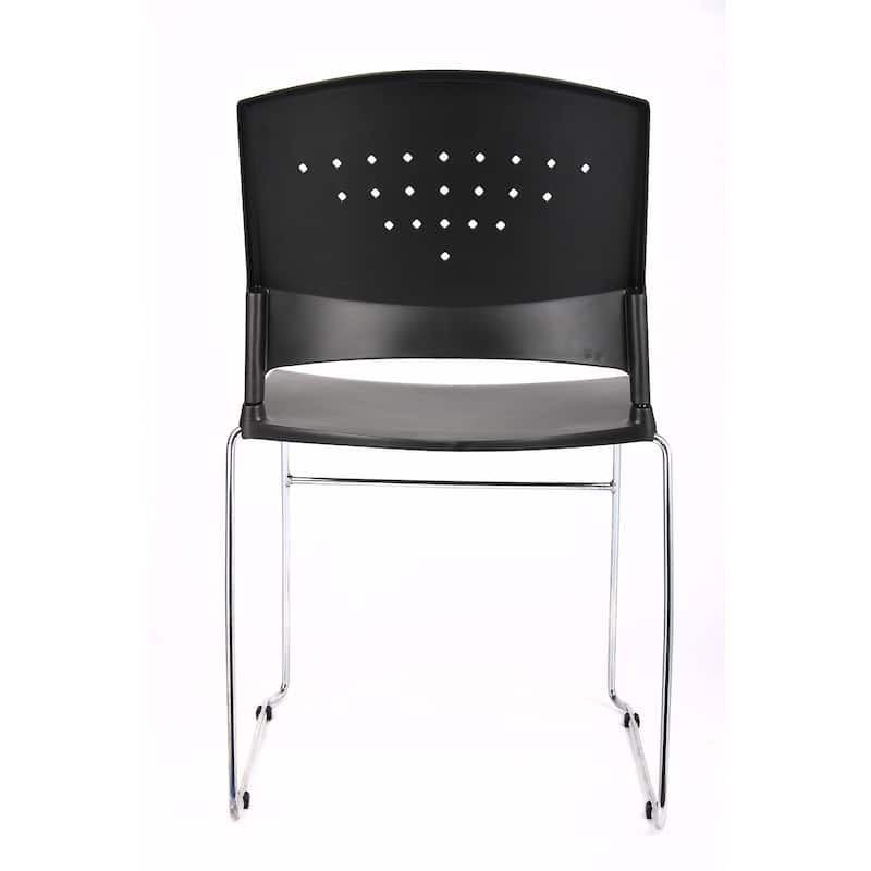 Boss Black Stack Chair With Chrome Frame