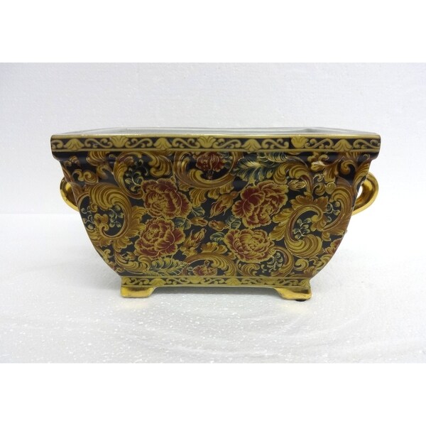 Autumn Roses Rectangular Planter