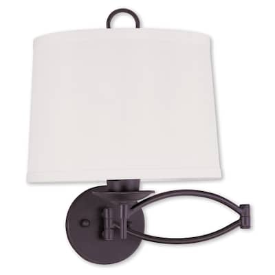Livex Lighting 1-Light Bronze Swing Arm Wall Lamp - 11"W x 15.25"H x 25"EXT