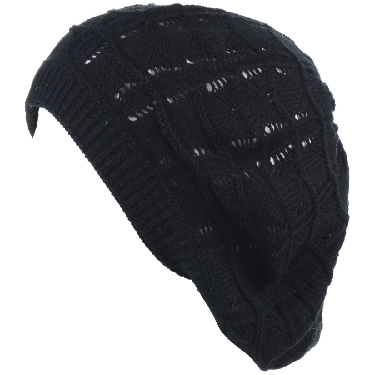 black knit beanie hat