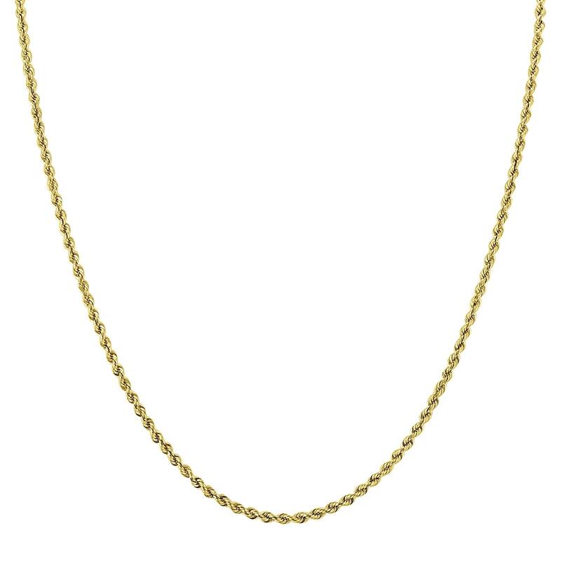 10K Yellow Gold 2MM Sparkle Rope Chain With Lobster Clasp - 18 Inch