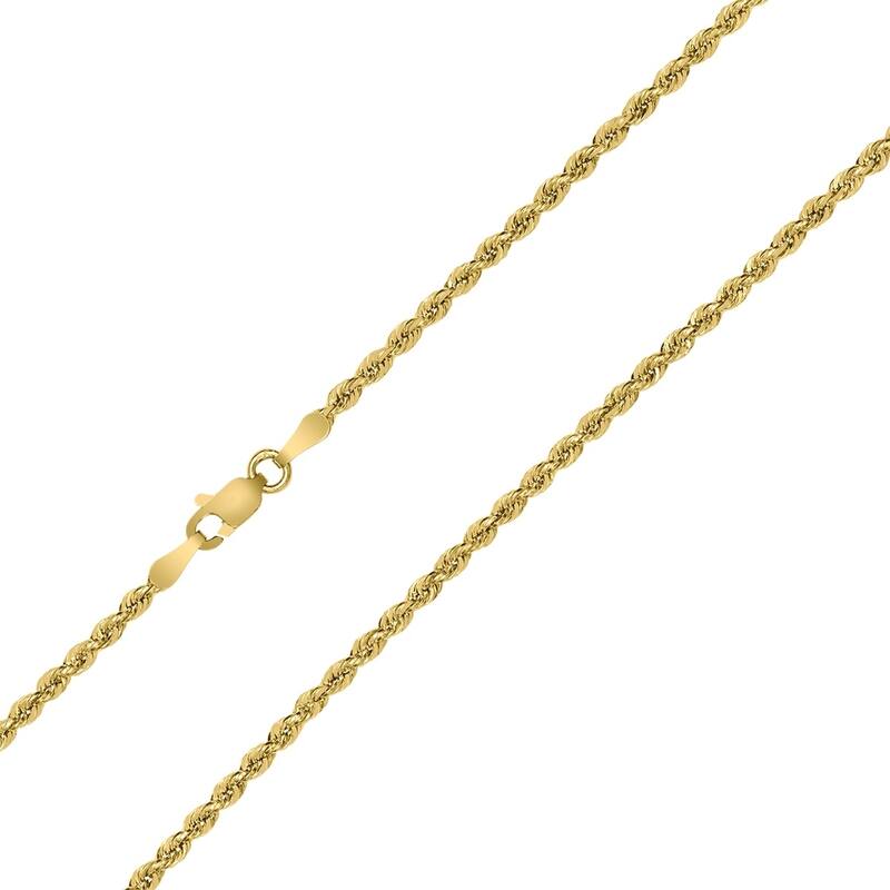 10K Yellow Gold 2MM Sparkle Rope Chain With Lobster Clasp - 18 Inch