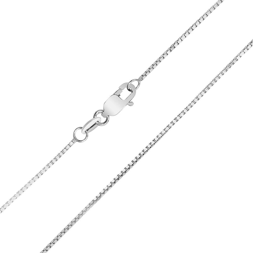 10K White Gold 0.8mm Box Chain with Lobster Clasp - 18 Inch