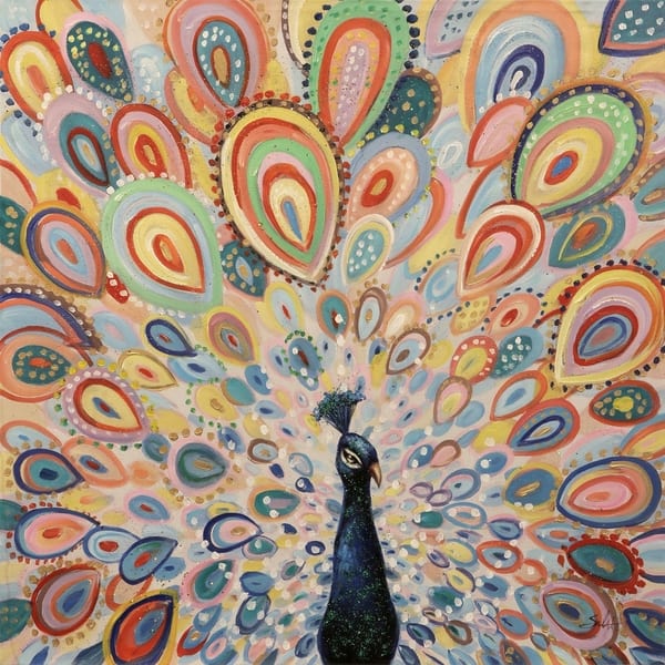 Shop The Curated Nomad Hand Painted Peacock With Multicolor