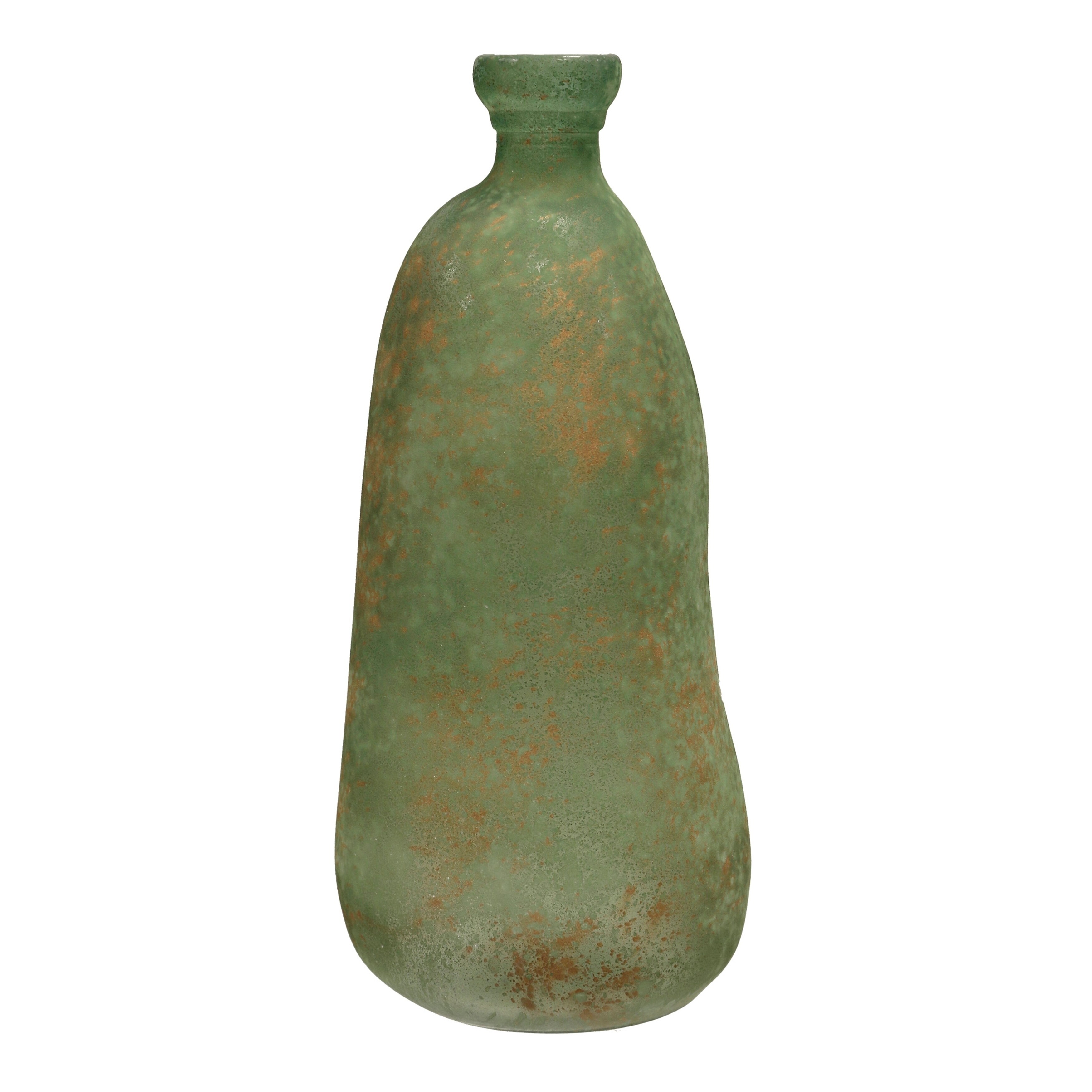 Download Freeform Frosted Green Recycled Spanish Glass Bottle Vase Overstock 27649258