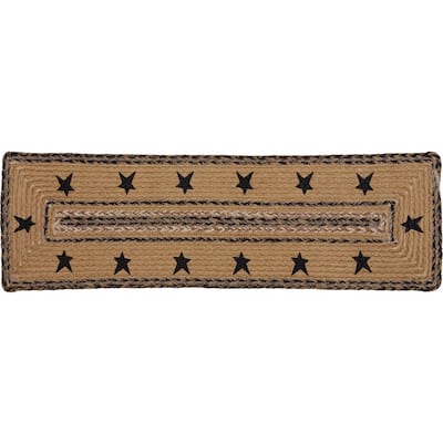 Kettle Grove Jute Stair Tread Stencil Stars Border Rect Ltx - 8.5 x 27 Rectangle