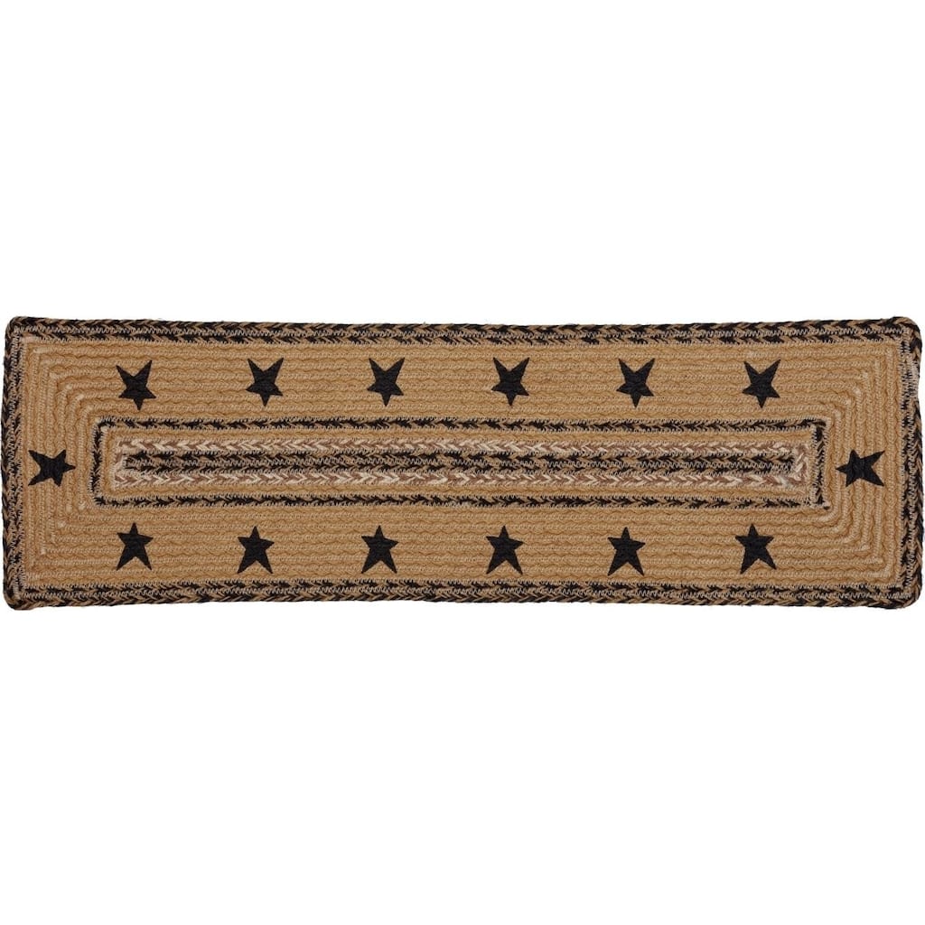 Kettle Grove Jute Stair Tread Stencil Stars Border Rect Ltx - 8.5 x 27 Rectangle
