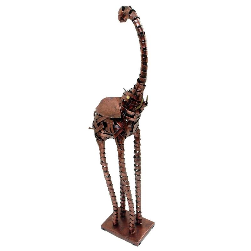 Gentle Giants - Intricate Handwoven Metal Slim Elephant Statue - Copper Finish