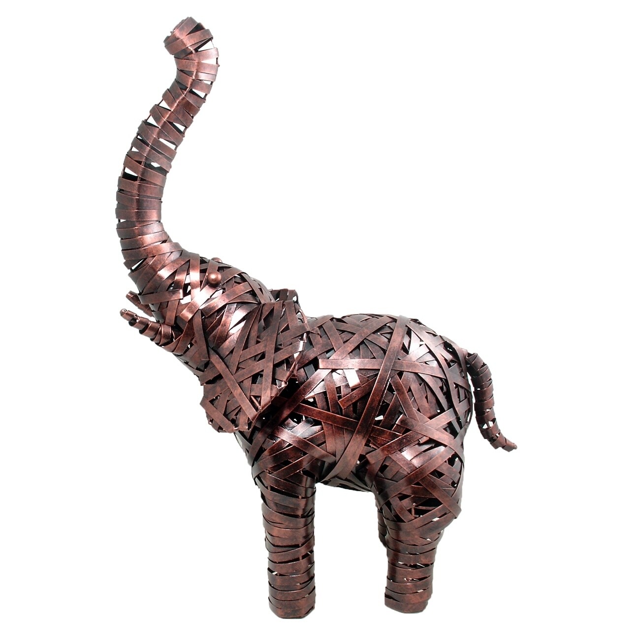 Fesjoy Tooart Elephant Sculpture,Carved Iron Elephant Metal Animal Sculpture