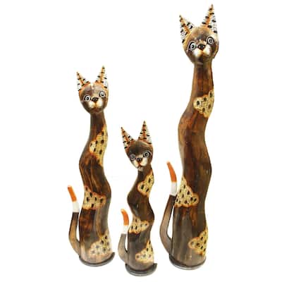 Tenang Pagi Cat Statue, Set of 3- 24", 32", and 40"