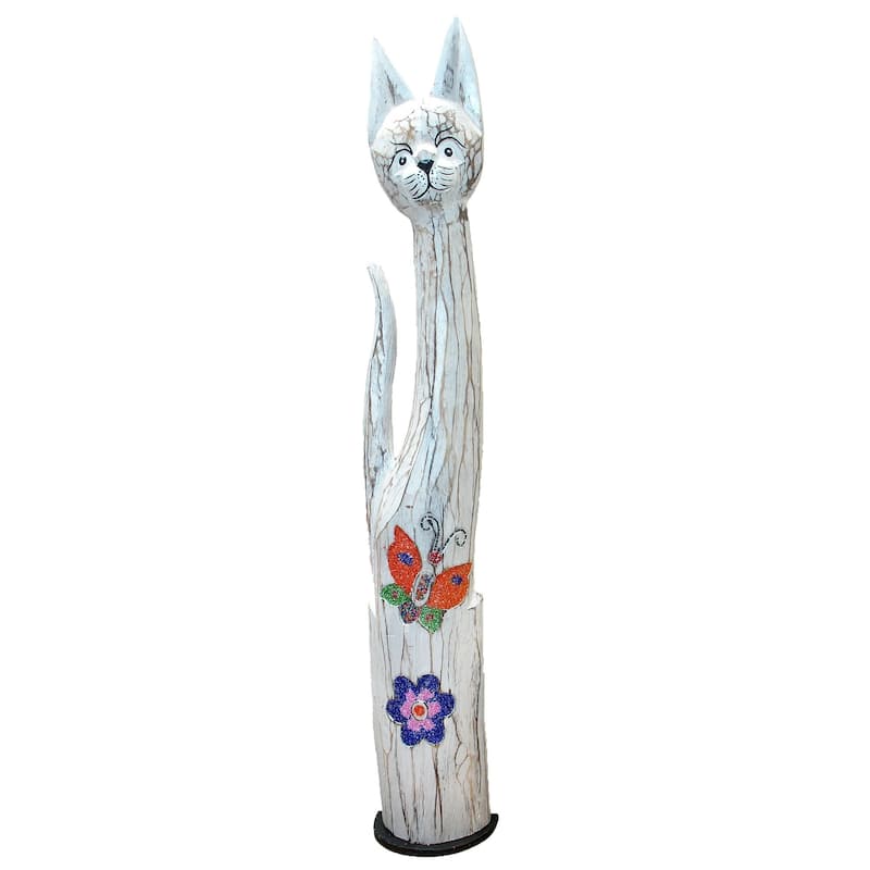 Manik Kupu- Beaded Cat Statue - 40"