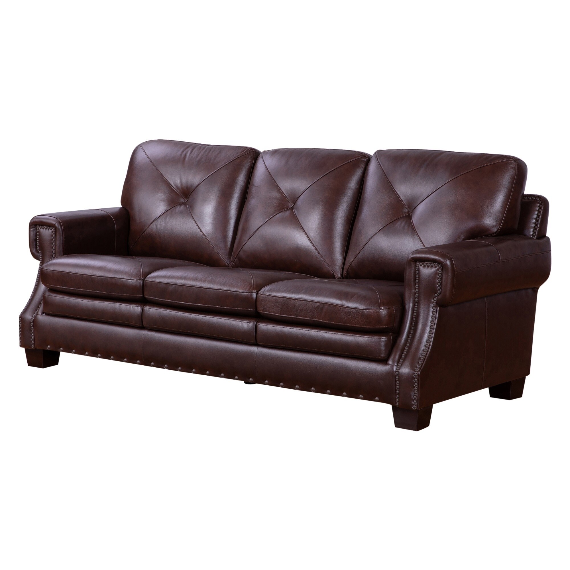 Shop Abbyson Elijah Leather Sofa On Sale Free Shipping Today