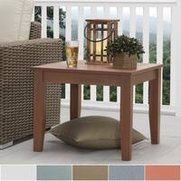 Havenside Home Moosonee Brown Wood Patio Ottoman Side Table