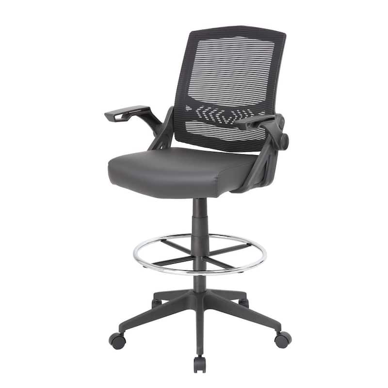 Boss Mesh Drafting Stool w/ Flip Arms