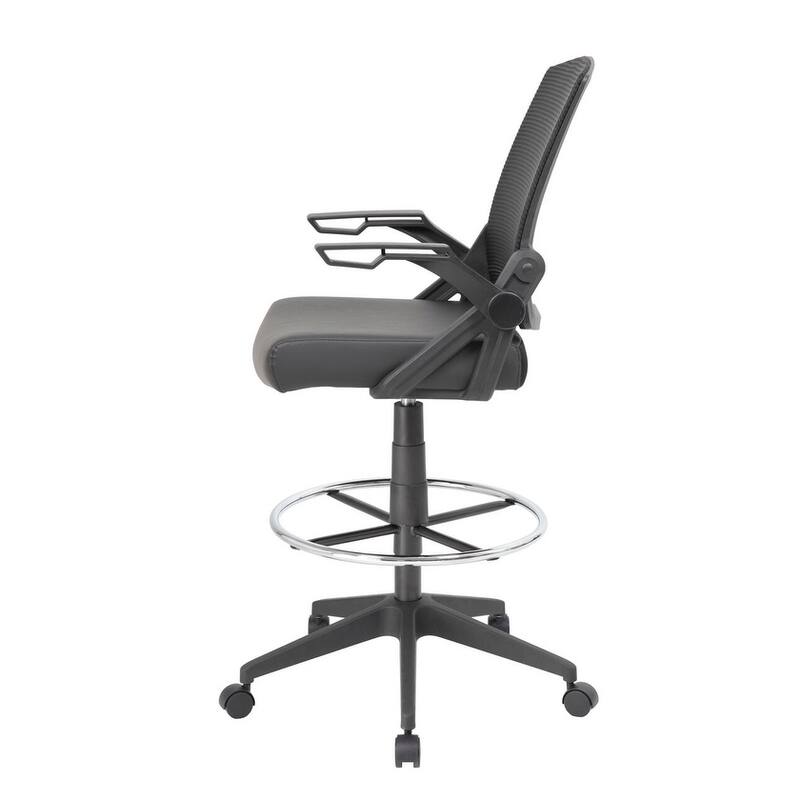 Boss Mesh Drafting Stool w/ Flip Arms
