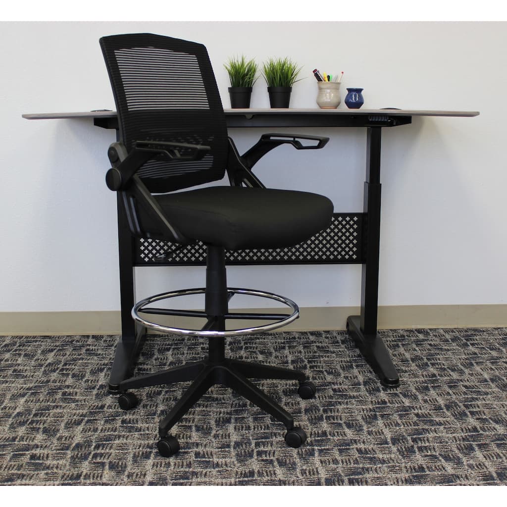 Boss Mesh Drafting Stool w/ Flip Arms