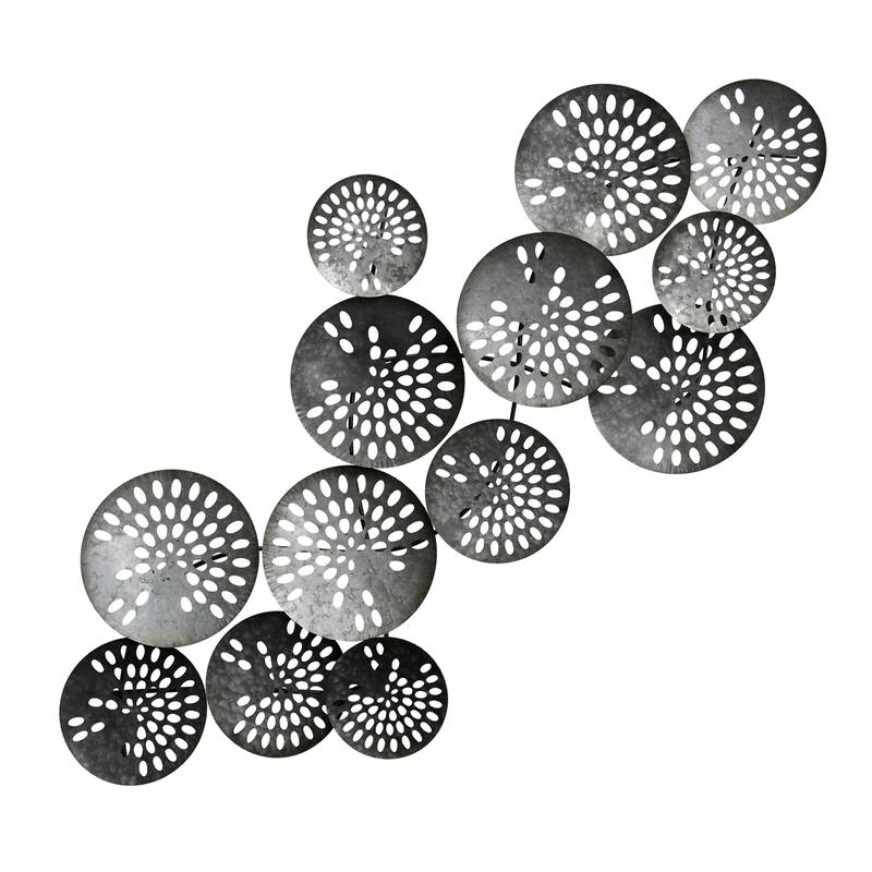 StyleCraft Varied Metal Discs with Oval Pattern Metal Wall Sculpture ...
