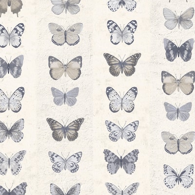 Jewel Butterflies Stripe Wallpaper