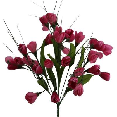 Artificial 9 Stem Crocus Bush - PINK