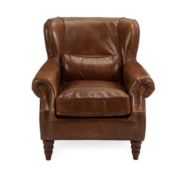 Lambert Leather Club Chair - Overstock - 27657194