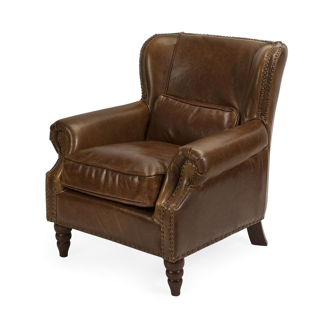 Lambert Leather Club Chair - Overstock - 27657194