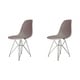 preview thumbnail 9 of 8, Mid-Century Eiffel Style Dining Chair with Metal Legs - Black (Set of Four) Beige - ABS