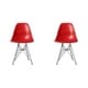 preview thumbnail 8 of 8, Mid-Century Eiffel Style Dining Chair with Metal Legs - Black (Set of Four) Red - ABS