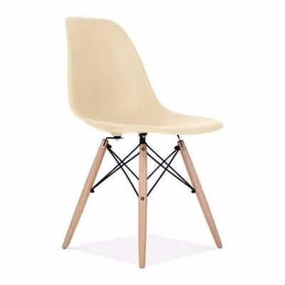 Mid-Century Modern Eiffel Style Dining Chair with Wood Legs