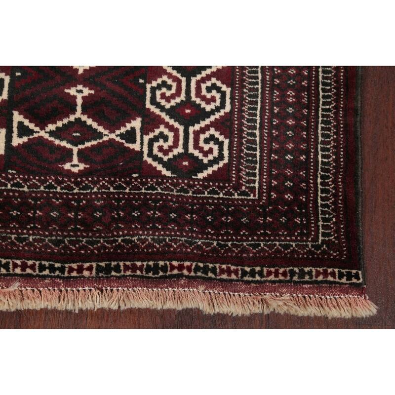 Balouch Geometric Hand-Knotted Wool Persian Oriental Area Rug - 4'2" x 2'9"