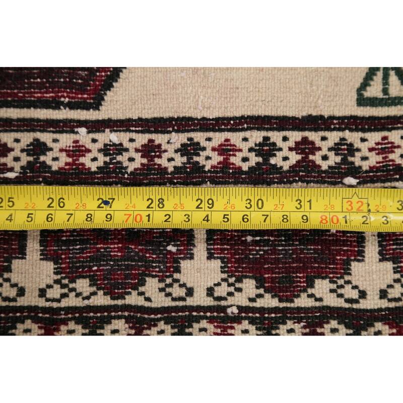Balouch Geometric Hand-Knotted Wool Persian Oriental Area Rug - 4'0" x 2'11"