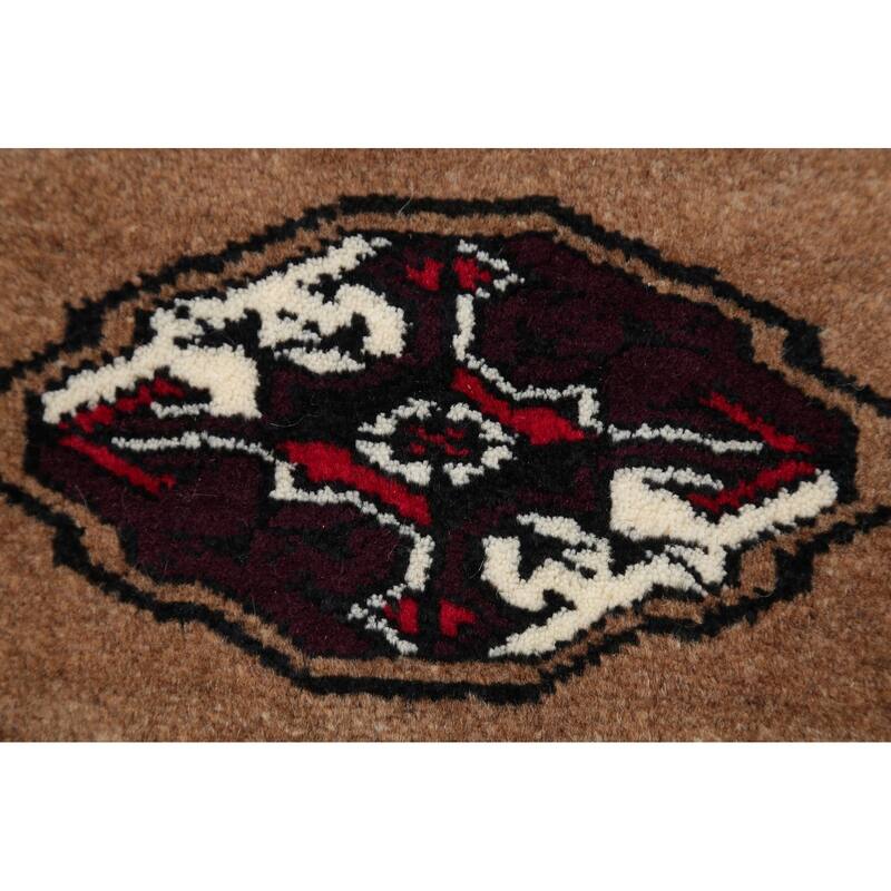 Balouch Geometric Hand-Knotted Wool Persian Oriental Area Rug - 3'11" x 2'9"