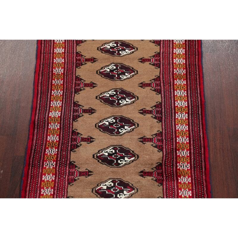 Balouch Geometric Hand-Knotted Wool Persian Oriental Area Rug - 3'11" x 2'9"