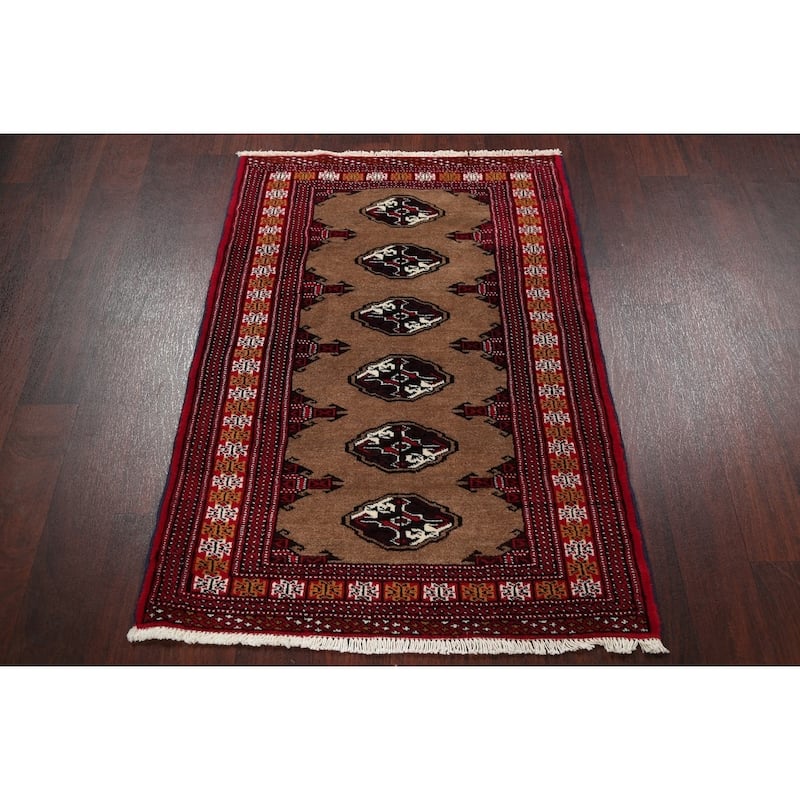 Balouch Geometric Hand-Knotted Wool Persian Oriental Area Rug - 3'11" x 2'9"