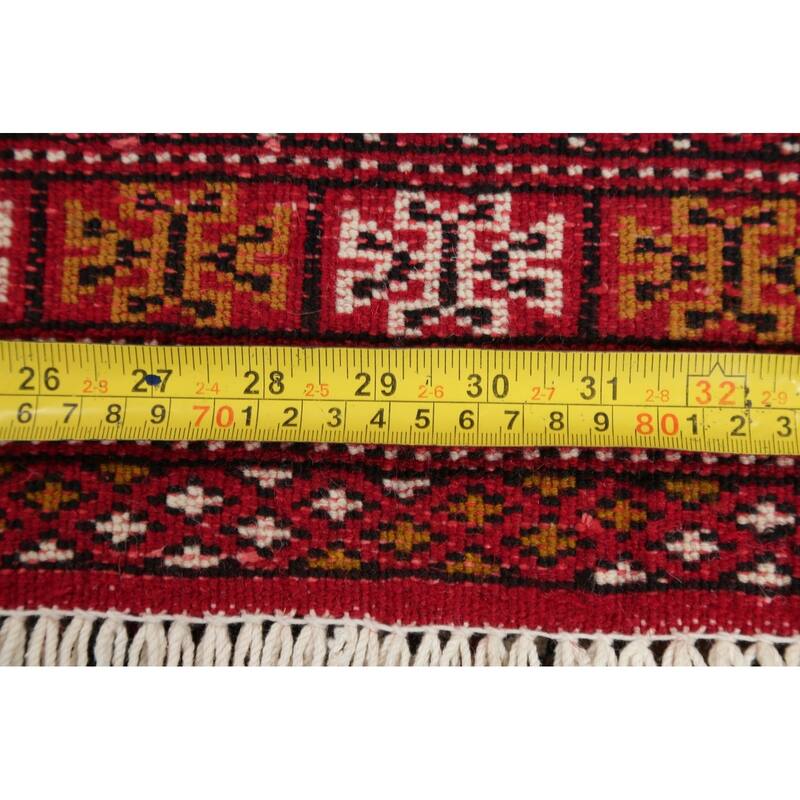 Balouch Geometric Hand-Knotted Wool Persian Oriental Area Rug - 3'11" x 2'9"