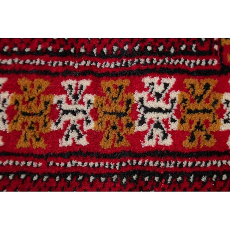 Balouch Geometric Hand-Knotted Wool Persian Oriental Area Rug - 3'11" x 2'9"