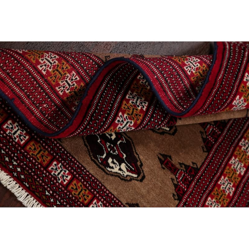Balouch Geometric Hand-Knotted Wool Persian Oriental Area Rug - 3'11" x 2'9"