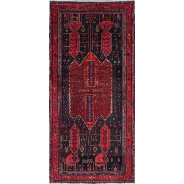 Bidjar Tribal Geometric Hand-Knotted Wool Persian Oriental Rug - 8'10" x 4'2" Runner