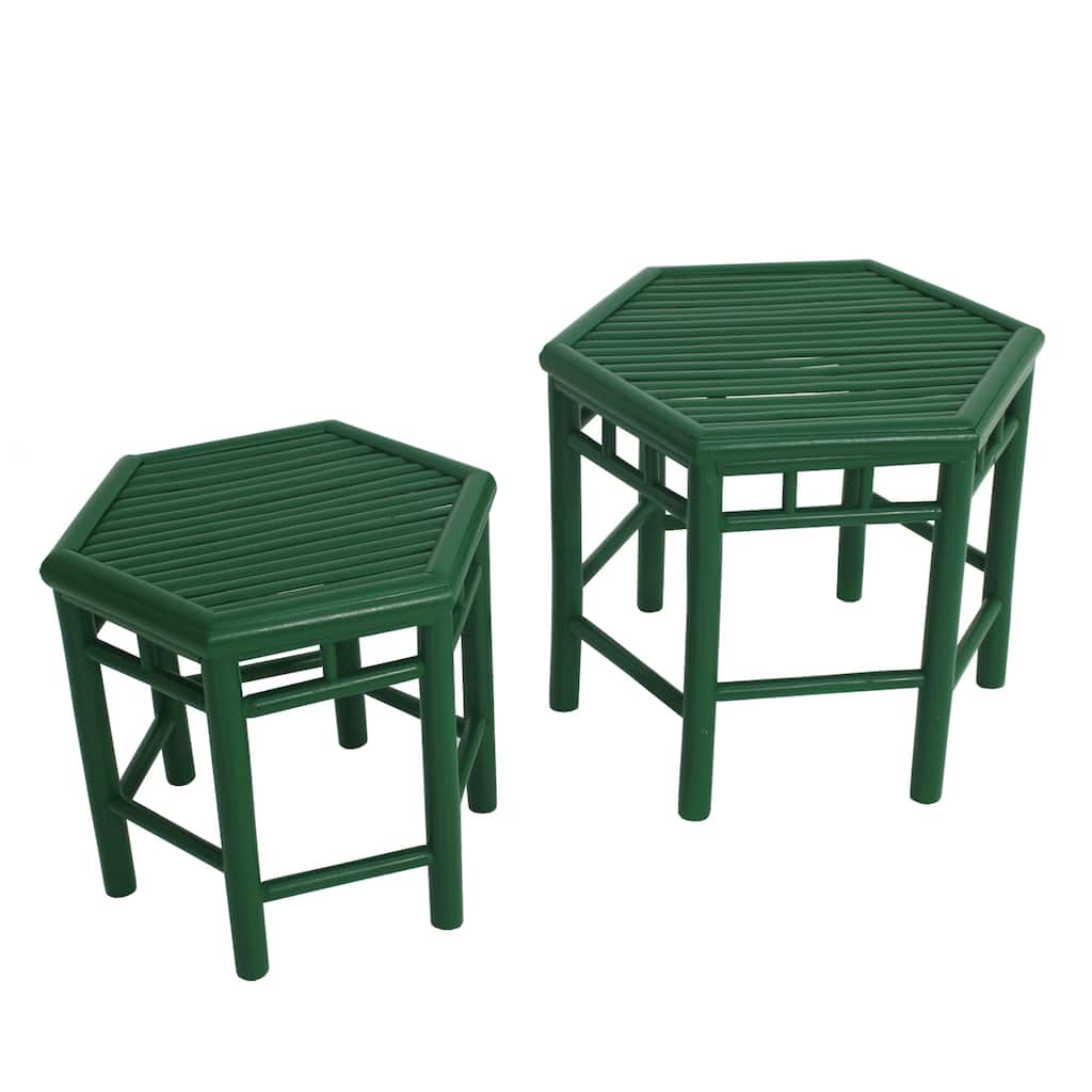 Naukati Bay Green Bamboo End Tables (Set of 2) by Havenside Home